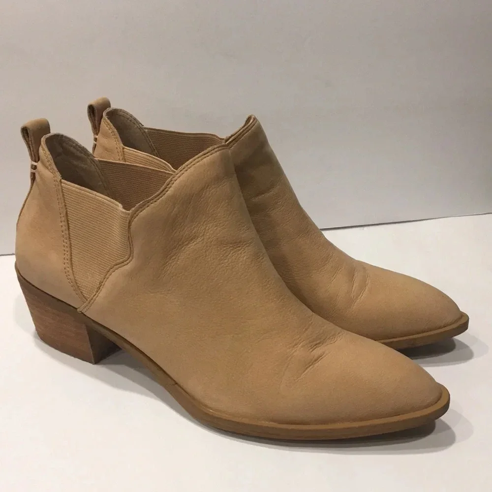 Sole Society Nancy Tan Stacked Heel Booties